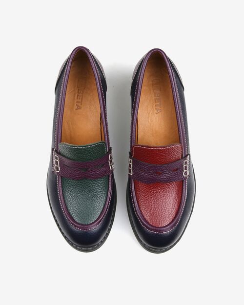 REBETA Deri Kadın Çift Renkli Kombin Topuklu Ayakkabı