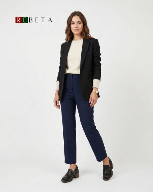 REBETA Deri Kadın Siyah Topuklu Loafer Ayakkabı