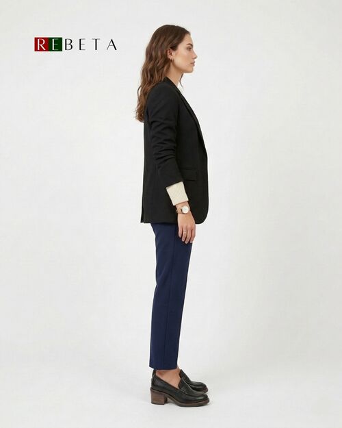 REBETA Deri Kadın Siyah Topuklu Loafer Ayakkabı