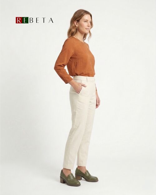 REBETA Deri Kadın Haki Topuklu Loafer Ayakkabı