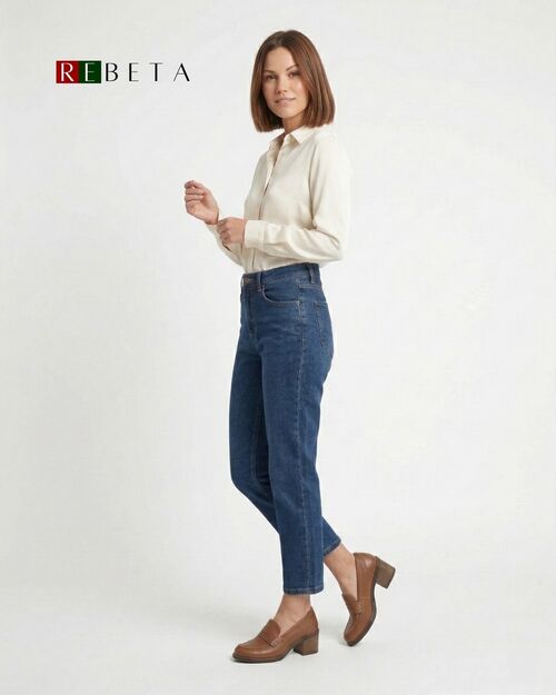 REBETA Deri Kadın Taba Topuklu Loafer Ayakkabı