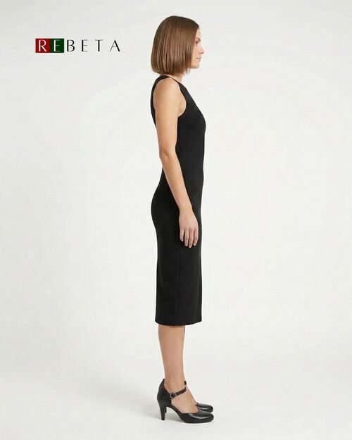 REBETA Deri Kadın Bilekten Bağlamalı Topuklu Siyah Ayakkabı