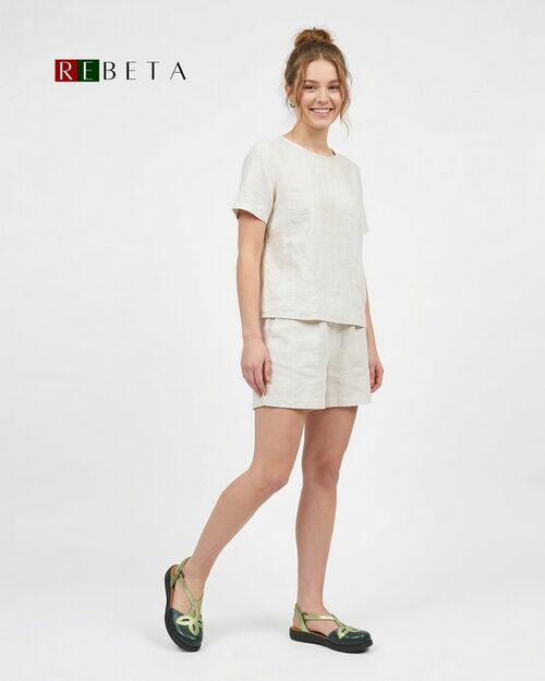 REBETA Deri Kadın Sandalet Yeşil Kombin