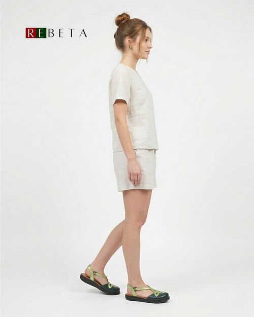 REBETA Deri Kadın Sandalet Yeşil Kombin