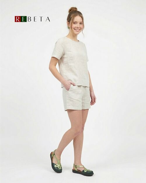 REBETA Deri Kadın Sandalet Yeşil Kombin