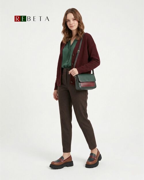 REBETA Deri Kadın Taba Kombin Loafer Ayakkabı