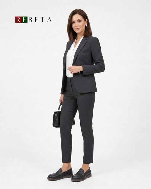 REBETA Deri Kadın Dikiş Detaylı Siyah Loafer Ayakkabı