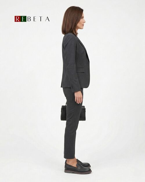 REBETA Deri Kadın Dikiş Detaylı Siyah Loafer Ayakkabı