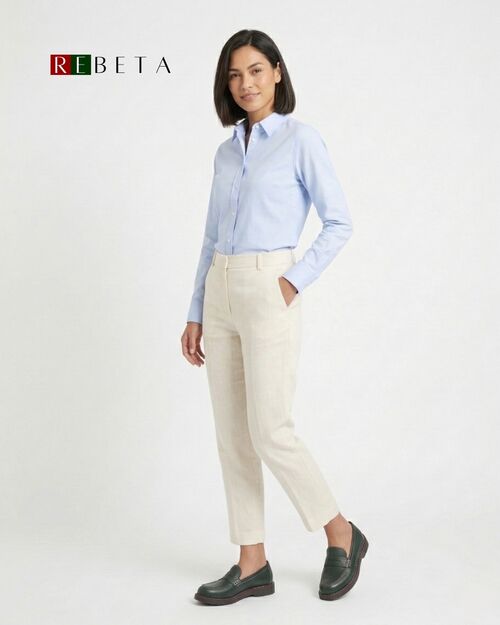 REBETA Deri Kadın Dikiş Detaylı Yeşil Loafer Ayakkabı