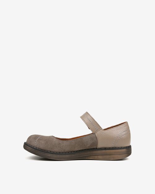 REBETA Deri Kadın Siyah Bantlı Vizon Süet Ayakkabı