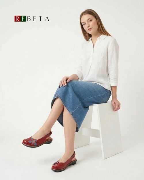 REBETA Deri Kadın Sandalet Bordo