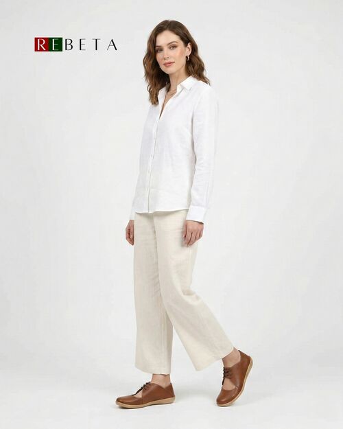 REBETA Deri Kadın Pencere Detaylı Taba Ayakkabı