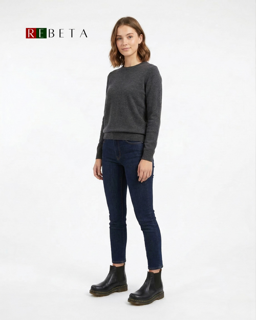 REBETA Deri Kadın Lastik Detaylı Siyah Bot