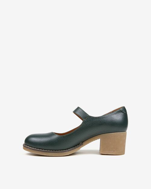 REBETA Deri Kadın Yeşil Topuklu Ayakkabı