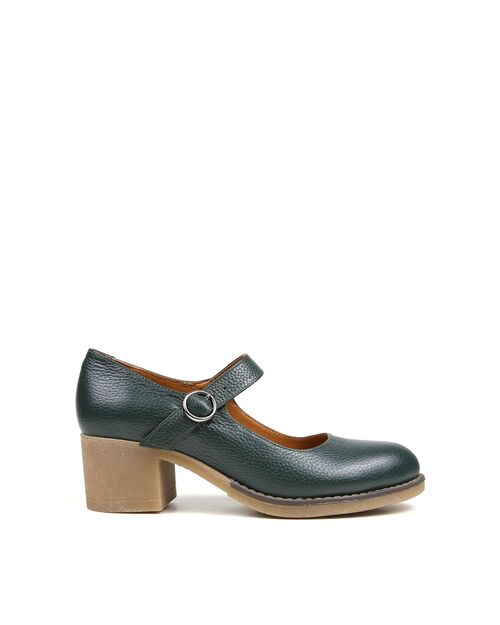 REBETA Deri Kadın Yeşil Topuklu Ayakkabı