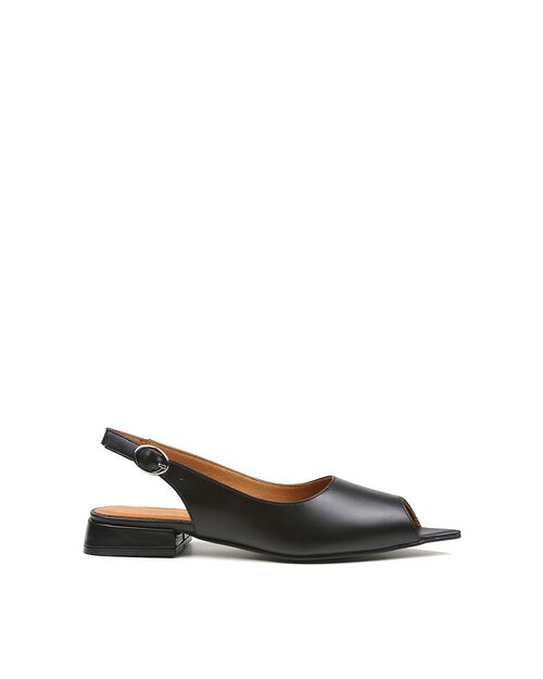 REBETA Deri Kadın Siyah Topuklu Sandalet