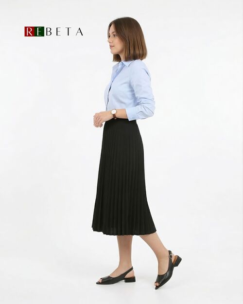 REBETA Deri Kadın Siyah Topuklu Sandalet