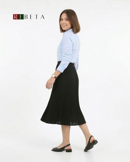 REBETA Deri Kadın Siyah Topuklu Sandalet