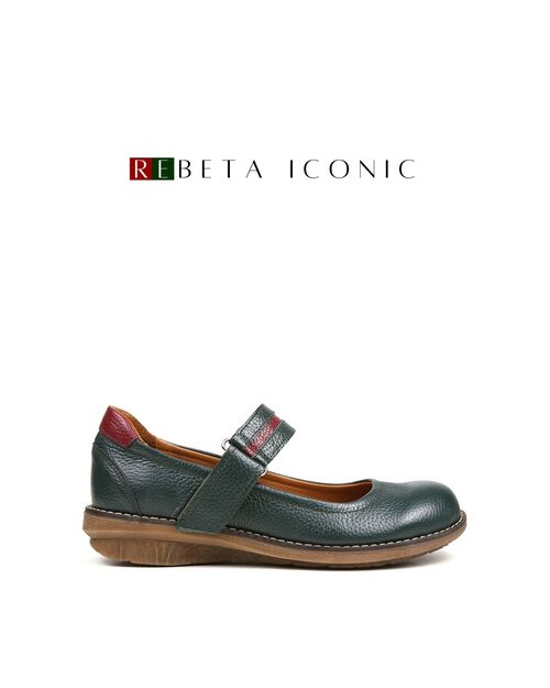 REBETA Deri Kadın Yüksek Tabanlı Yeşil Kombin Ayakkabı