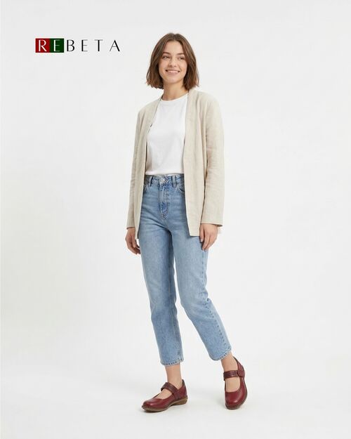 REBETA Deri Kadın Yüksek Tabanlı Bordo Kombin Ayakkabı