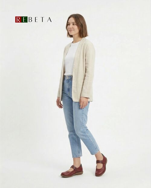 REBETA Deri Kadın Yüksek Tabanlı Bordo Kombin Ayakkabı