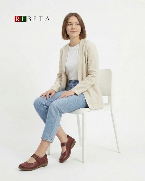 REBETA Deri Kadın Yüksek Tabanlı Bordo Kombin Ayakkabı