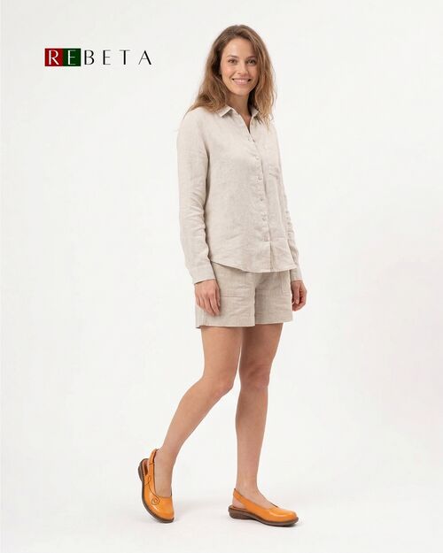 REBETA Deri Kadın Dikiş Detaylı Kavuniçi Sandalet