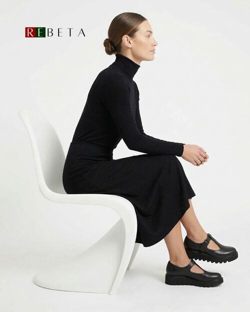 REBETA Deri Kadın Siyah Ayakkabı