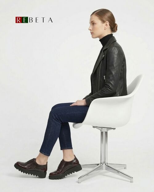 REBETA Deri Kadın Ayakkabı Bordo Açma