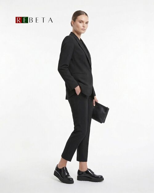 REBETA Deri Kadın Ayakkabı Siyah Açma