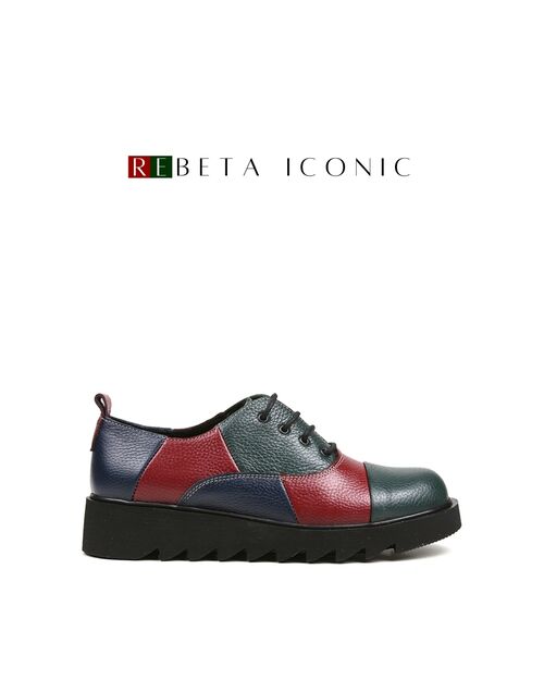 REBETA Deri Kadın Koyu Yeşil Kombin Ayakkabı