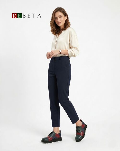 REBETA Deri Kadın Koyu Yeşil Kombin Ayakkabı