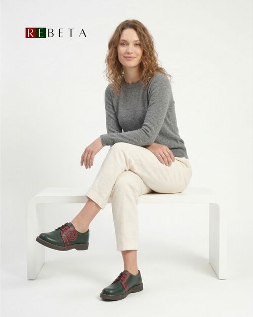 REBETA Deri Kadın Bordo Kombin Ayakkabı