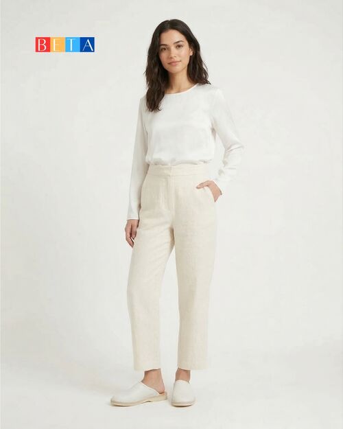 BETA Life Kadın Beyaz Deri Terlik