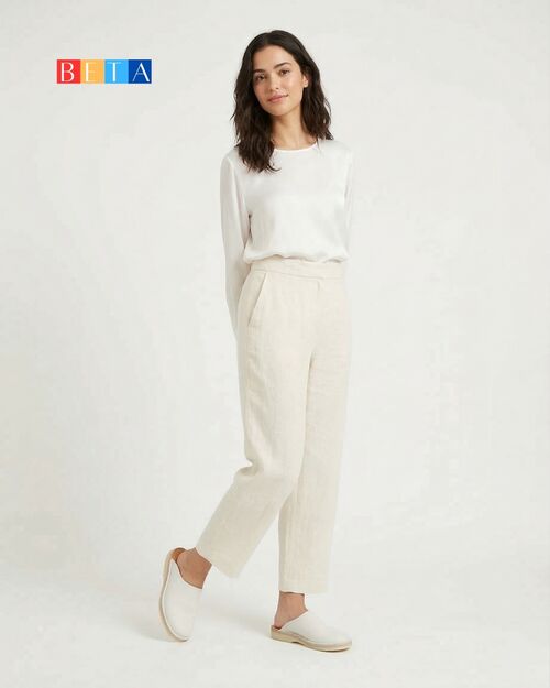 BETA Life Kadın Beyaz Deri Terlik