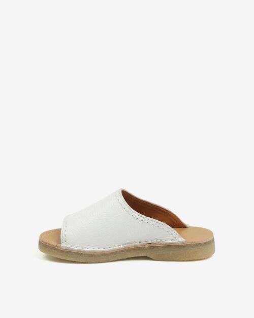 BETA Life Kadın Beyaz Deri Önü Açık Terlik