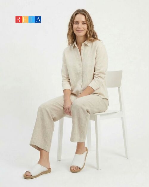 BETA Life Kadın Beyaz Deri Önü Açık Terlik