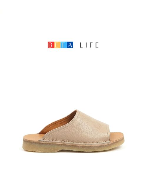 BETA Life Kadın Vizon Deri Önü Açık Terlik