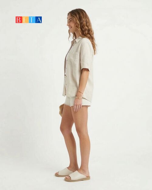 BETA Life Kadın Bej Deri Önü Açık Terlik