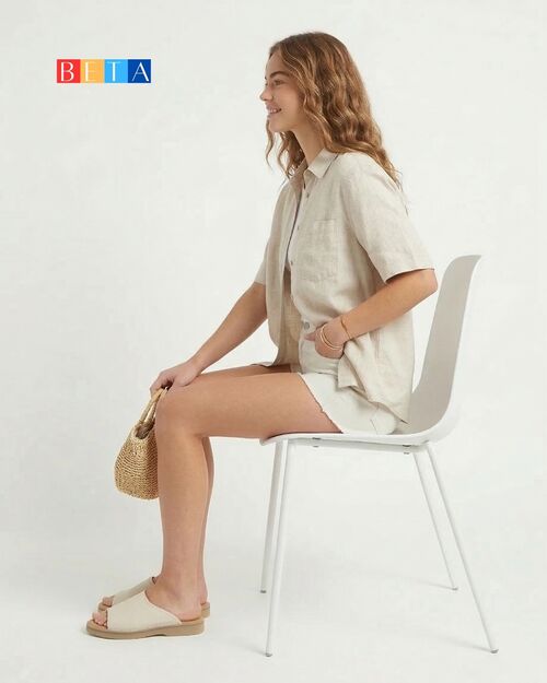 BETA Life Kadın Bej Deri Önü Açık Terlik