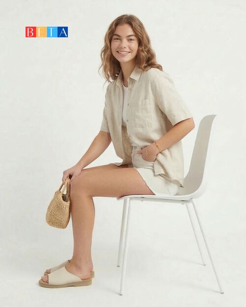 BETA Life Kadın Bej Deri Önü Açık Terlik