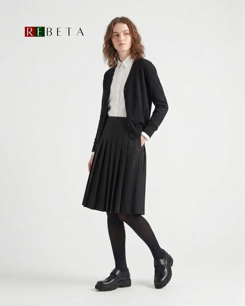 REBETA Deri Kadın Bantlı Siyah Ayakkabı Açma