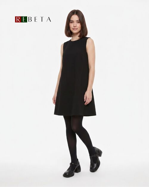 REBETA Deri Kadın Kalın Topuklu Siyah Ayakkabı