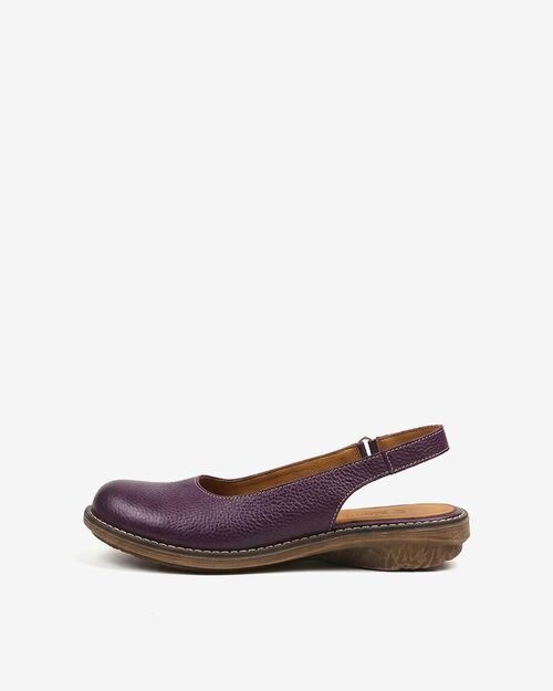 REBETA Deri Kadın Dikiş Detaylı Mor Sandalet