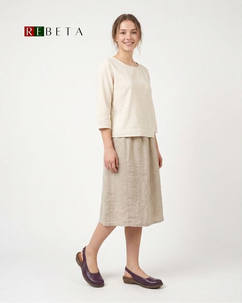 REBETA Deri Kadın Dikiş Detaylı Mor Sandalet