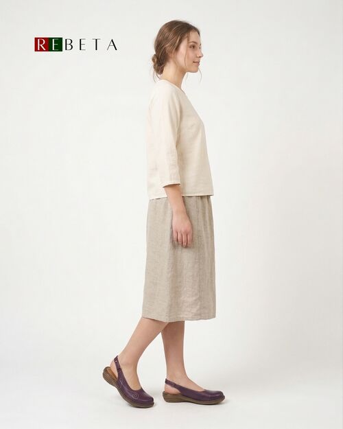 REBETA Deri Kadın Dikiş Detaylı Mor Sandalet