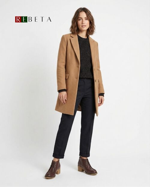 REBETA Deri Kadın Yüksek Tabanlı Kahve Bot