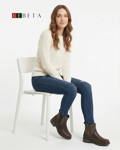 REBETA Deri Kadın Antik Kahve Bot