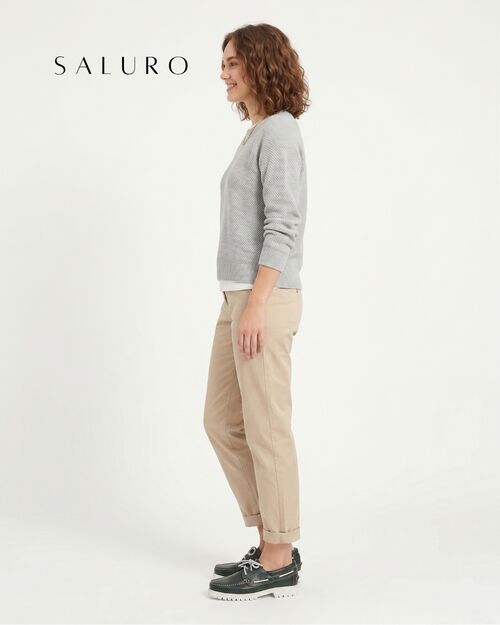 SALURO Deri Kadın Beyaz Tabanlı Yeşil Tekne Ayakkabısı