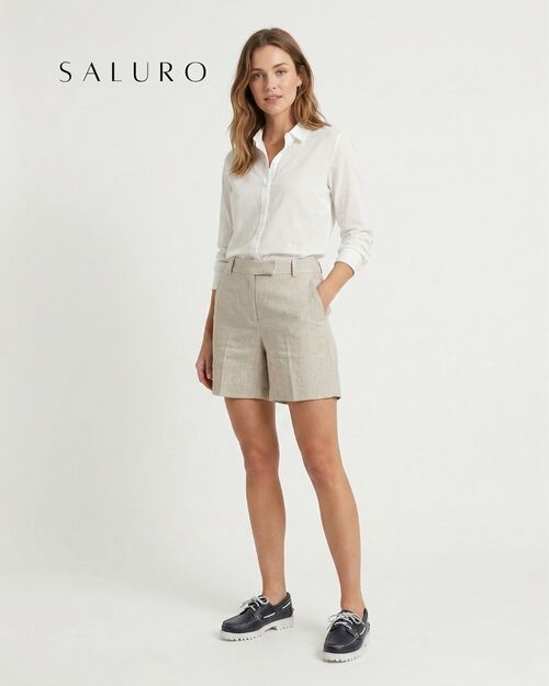 SALURO Deri Kadın Beyaz Tabanlı Lacivert Tekne Ayakkabısı